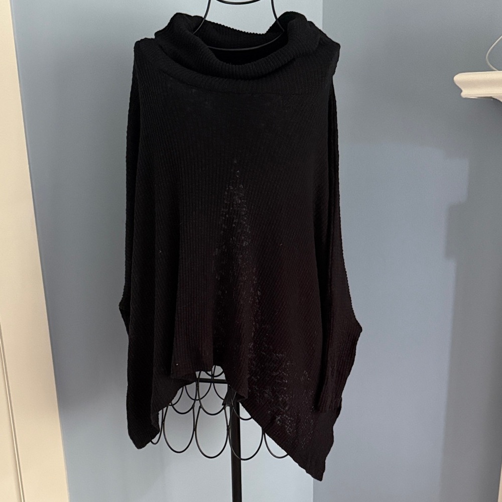 Chic Black Cowl Neck Women's Sweater